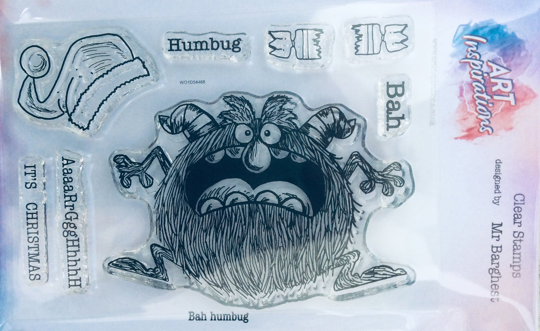 Art Inspirations with Mr Barghest A7 Stamp Set - Bah Humbug