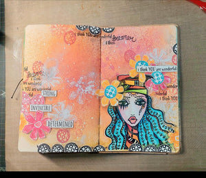 Art Inspirations - Designs by Zinski - You are Wonderful / Doodle Girl - A5 - 10 Stamps