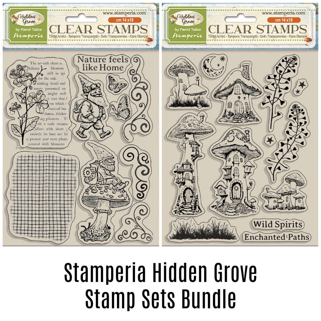 Stamperia Hidden Grove Clear Stamp Sets Bundle (2 x stamp sets) 14cm x 18cm