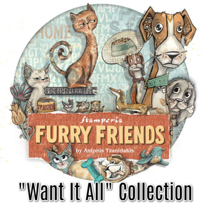 SAVE 15% Stamperia Furry Friends - Want It All collection (28 Items)