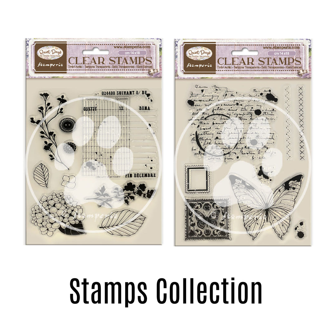 SAVE 10% Stamperia Quiet Days Collection Clear Stamp Set Bundle