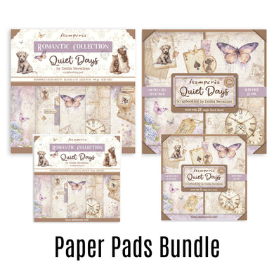 SAVE 10% Stamperia Quiet Days Collection Paper Pads BUNDLE - 4 Pads