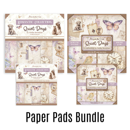 SAVE 10% Stamperia Quiet Days Collection Paper Pads BUNDLE - 4 Pads