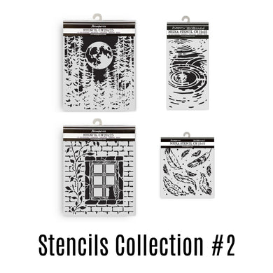 SAVE 10% Stamperia Herbarium Silvae Collection - Mixed MediaArt Thick Stencil - Stencil Collection - set 2  (includes 4 Stencils)