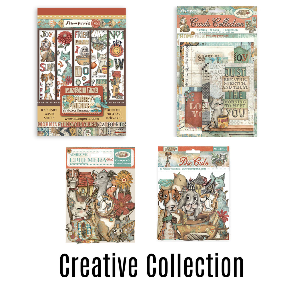 SAVE 10% Stamperia - Furry Friends Collection - Creative Collection (4 Items)