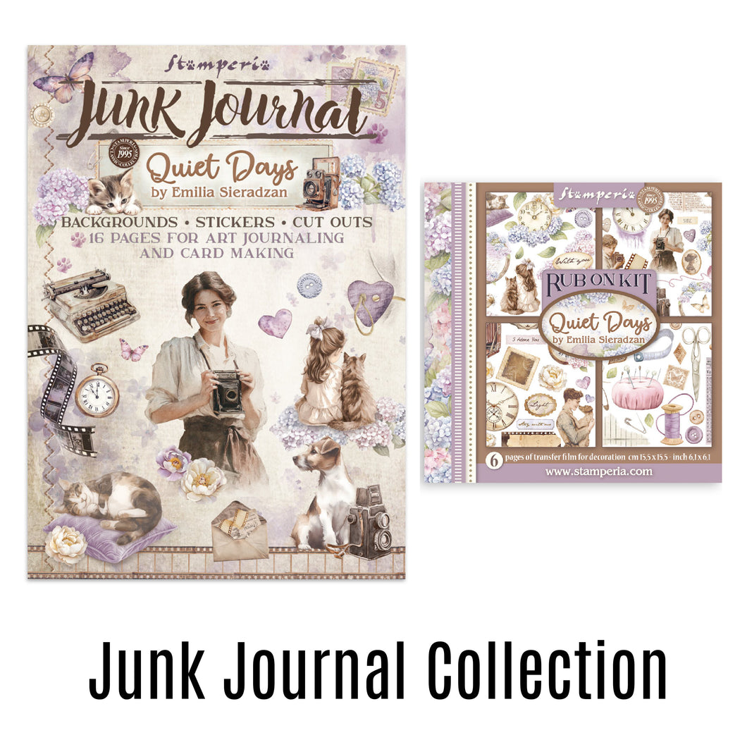 SAVE 10% Stamperia Quiet Days Collection Junk Journal BUNDLE - (2 Items)