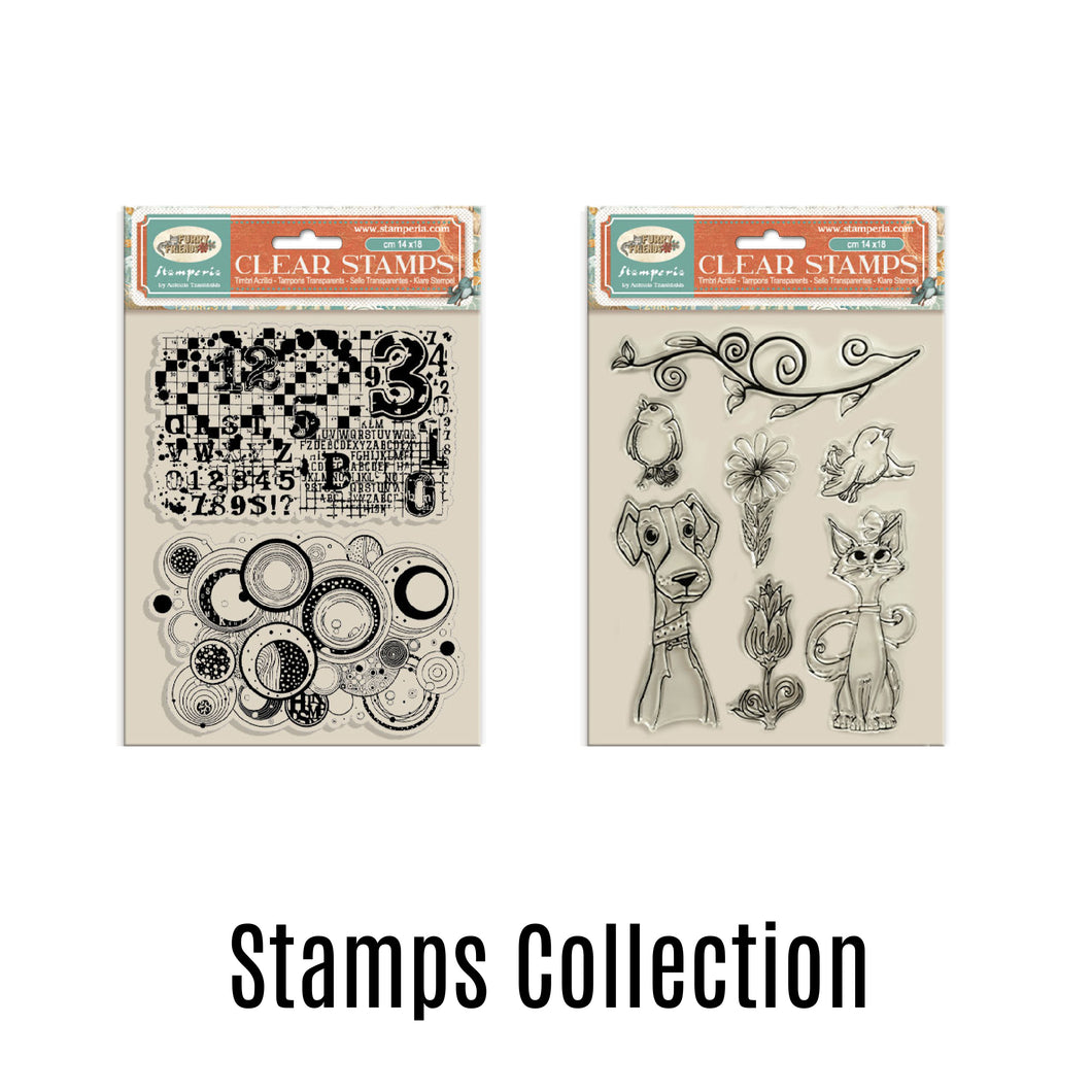 SAVE 10% Stamperia Furry Friends Collection Clear Stamp Set Bundle