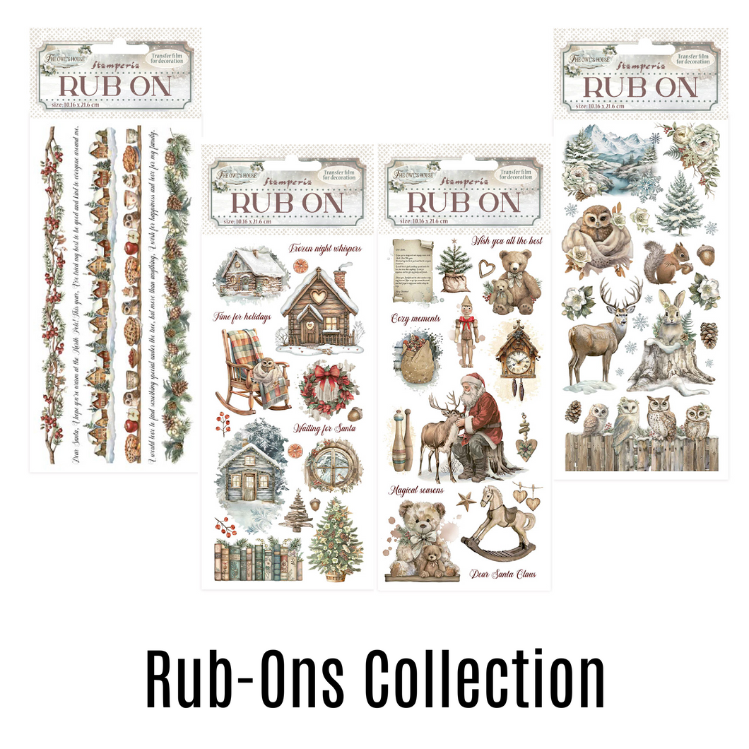 Stamperia Owl's House Collection - Rub On - 4 Pack Bundle - 10.16cm x 16.6cm SAVE 15%