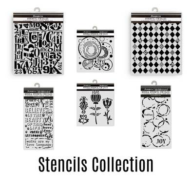 SAVE 10% Stamperia Furry Friends Collection - Mixed MediaArt Thick Stencil - Stencil Collection (includes 6 Stencils)
