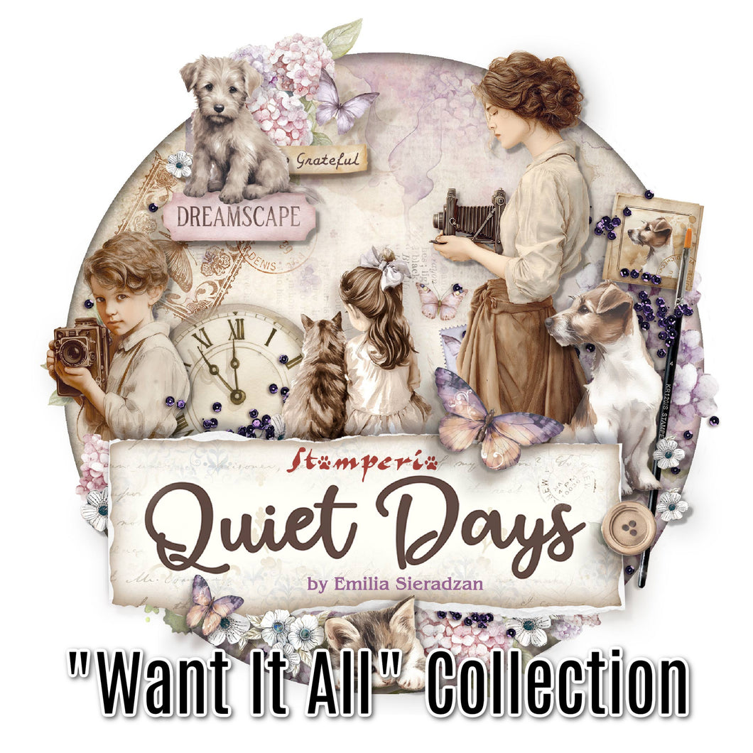 SAVE 15% Stamperia Quiet Days - Want It All collection (21 Items)