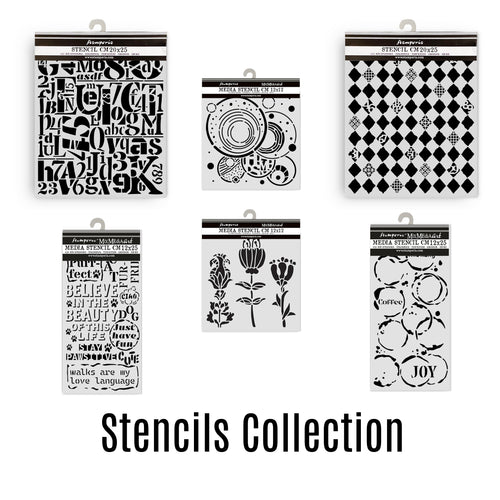 SAVE 10% Stamperia Furry Friends Collection - Mixed MediaArt Thick Stencil - Stencil Collection (includes 6 Stencils)