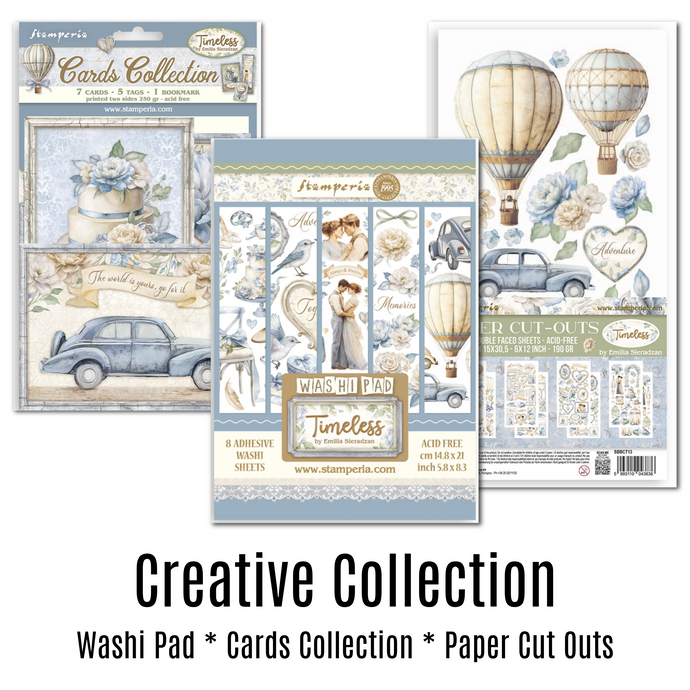 Stamperia - Timeless Creative Collection (Washi Pad, Card Collection & Paper Cut Outs) SAVE 10% SS213