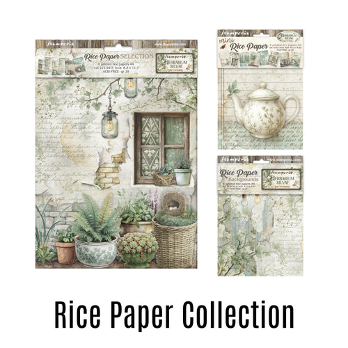 SAVE 10% Stamperia - Herbarium Silvae Collection - Rice Paper Bundle (includes A4-6 Pack, & two A6-8 Packs)