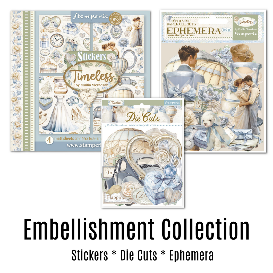 Stamperia - Timeless Embellishments Bundle (Ephemera, Stickers & Die Cuts) SAVE 10% SS214