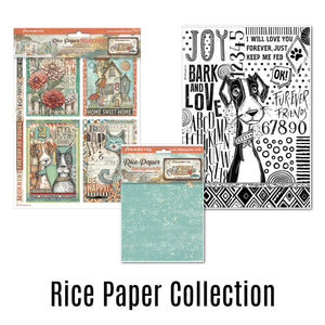 SAVE 10% Stamperia - Furry Friends Collection - Rice Paper Bundle (includes A4-6 Pack, A6-8 Pack + 1 A4)