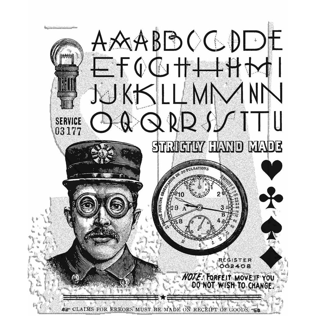 Tim Holtz Cling Stamp Collection - The Inspector AGCMS465
