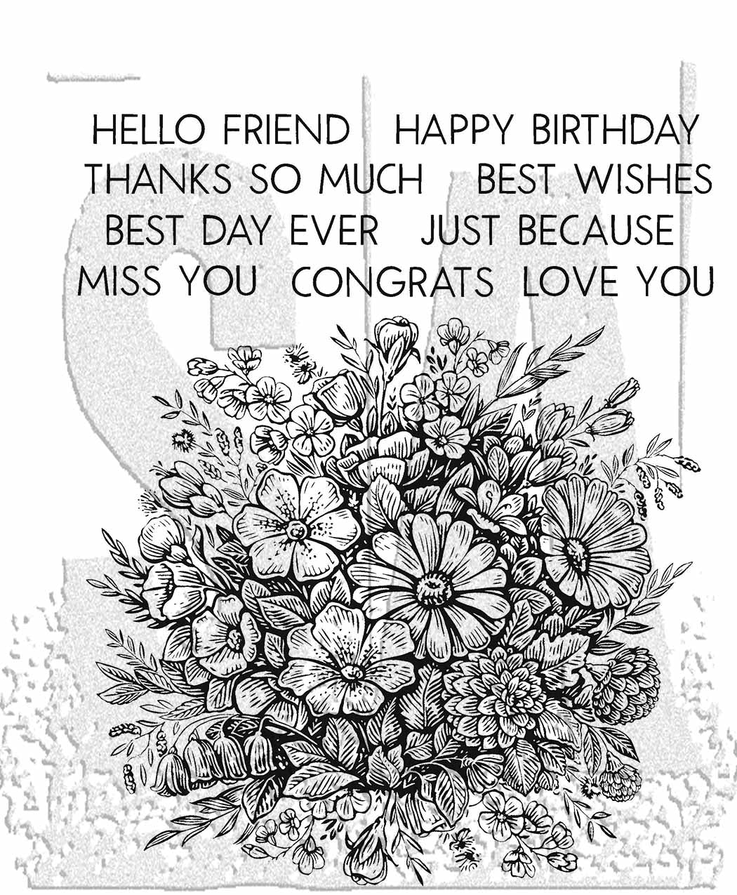 Tim Holtz Cling Stamp Collection - Floristry (stamping block included) AGCMS485