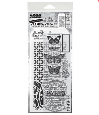 Stampers Anonymous Tim Holtz Collection - Mixed-Media Stamps & Stencil Set #20 - AGTHMM120