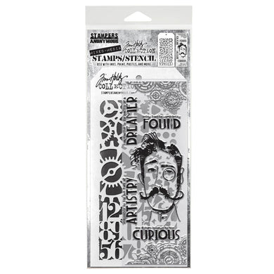 Stampers Anonymous Tim Holtz Collection - Mixed-Media Stamps & Stencil Set #37 - AGTHMM137