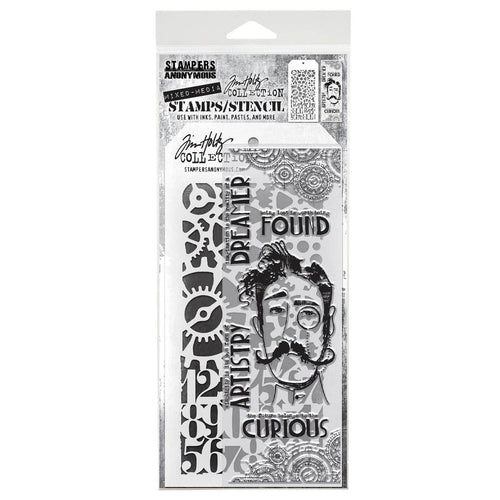 Stampers Anonymous Tim Holtz Collection - Mixed-Media Stamps & Stencil Set #37 - AGTHMM137