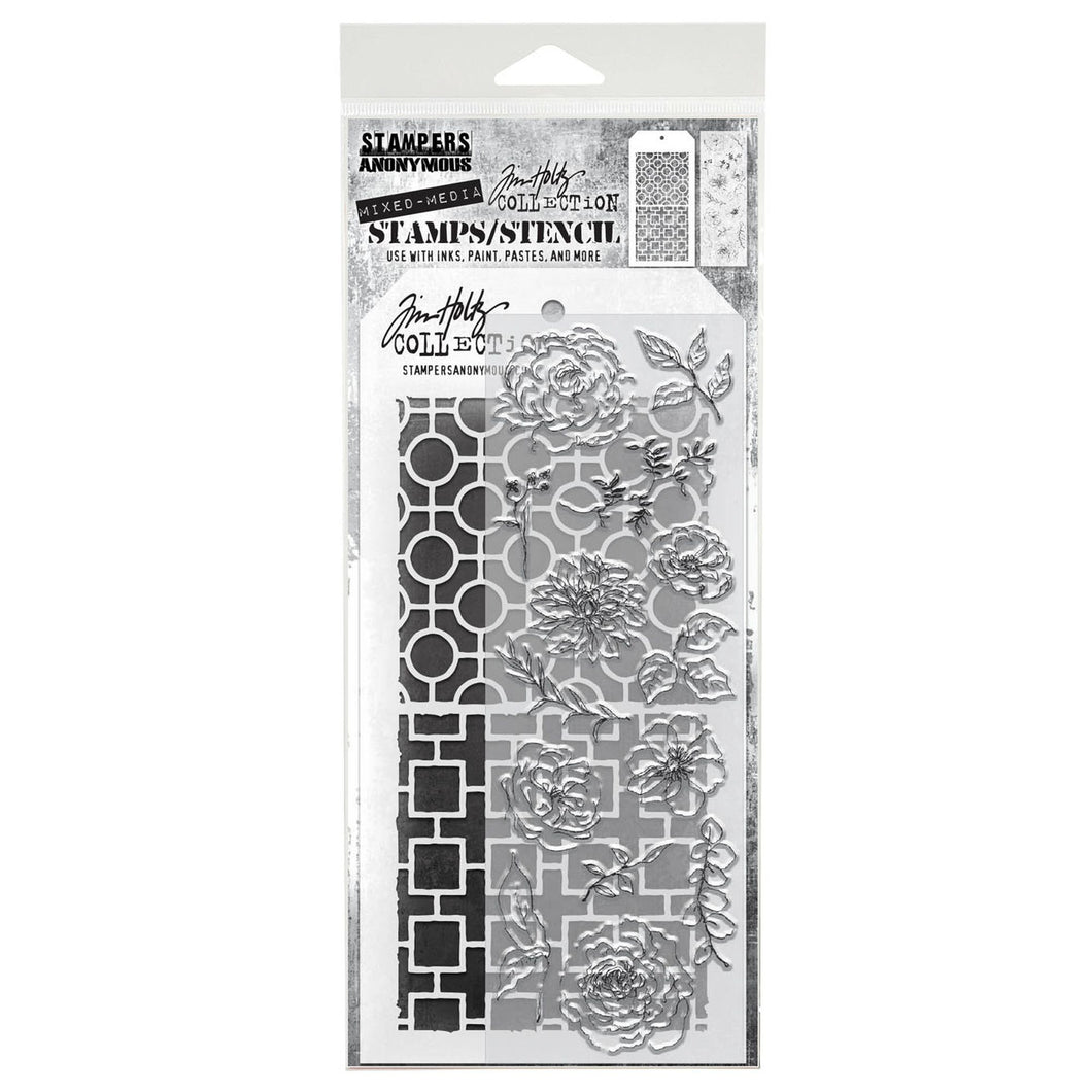 Stampers Anonymous Tim Holtz Collection - Mixed-Media Stamps & Stencil Set #61 - AGTHMM161