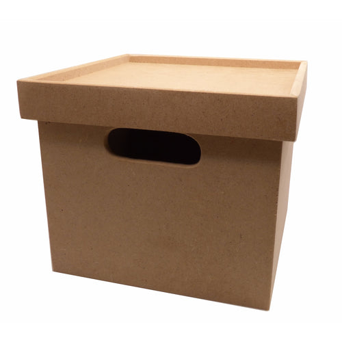 MDF Square Box with Lid - 19x19x15cm