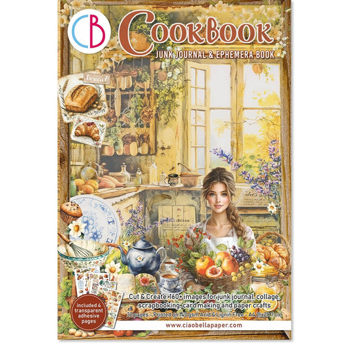 Ciao Bella - Cookbook Junk Journal Ephemera Book -  CBB009