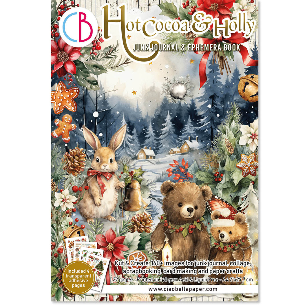 Ciao Bella - Hot Cocoa & Holly - Junk Journal Ephemera Book -  CBB015