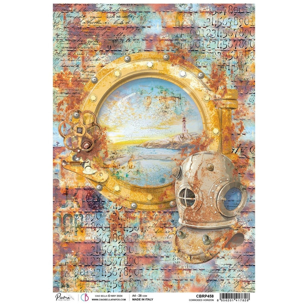 Ciao Bella - Coral Reef - Corroded Horizon - Piuma Rice Paper A4 - CBRP458