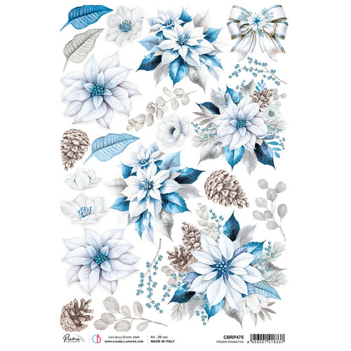 Ciao Bella - Frozen Poinsettia - Piuma Rice Paper A4 - SPCBRP475