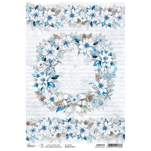 Ciao Bella - Winter Wreath - Piuma Rice Paper A4 - SPCBRP478