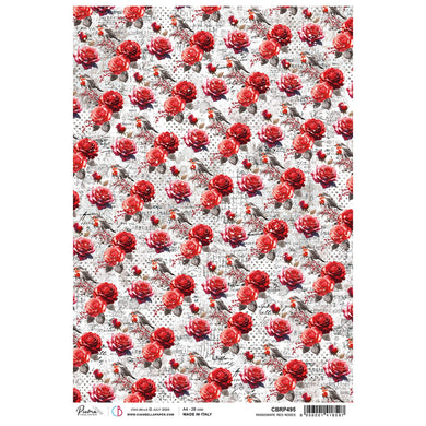 Ciao Bella - Passionate Red Roses - Piuma Rice Paper A4 - SPCBRP495
