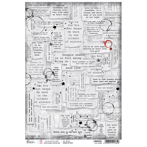 Ciao Bella - Love Words - Piuma Rice Paper A4 - SPCBRP501