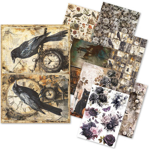 Ciao Bella - Dark Academia - Rice Paper A5 MIXED 8 PACK CBRS020