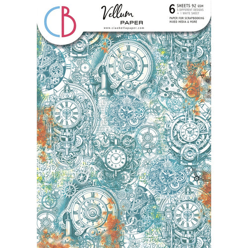 Ciao Bella Vellum Paper (Translucent) A4 - Pack of 6 - Coral Reef CBV017