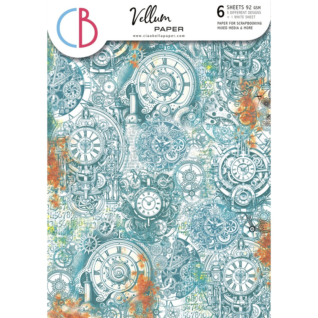 Ciao Bella Vellum Paper (Translucent) A4 - Pack of 6 - Coral Reef CBV017