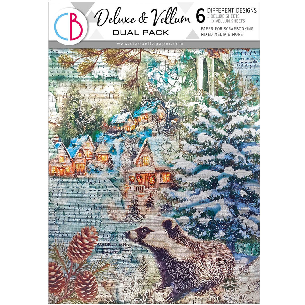 Ciao Bella - Forest Tales - Deluxe Paper Silver& Vellum Dual Pack - A4 Mixed - Pack of 6 - CBX003