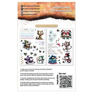 Creative Ember Designs - Happy Winter - Rub-on Set - 2 x A5 Sheets