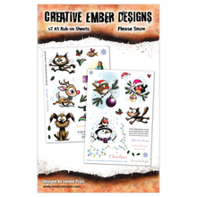 Creative Ember Designs - Please Snow - Rub-On Transfer Set - 2 x A5 Sheets