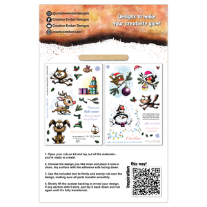 Creative Ember Designs - Please Snow - Rub-On Transfer Set - 2 x A5 Sheets