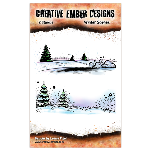 Creative Ember Designs - Winter Scenes - A7 - 2 Stamps