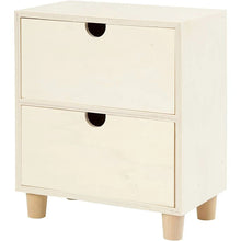 Small Wooden Chest - 2 Drawers - 20cm x 23cm x 11.5 cm