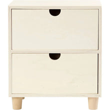 Small Wooden Chest - 2 Drawers - 20cm x 23cm x 11.5 cm