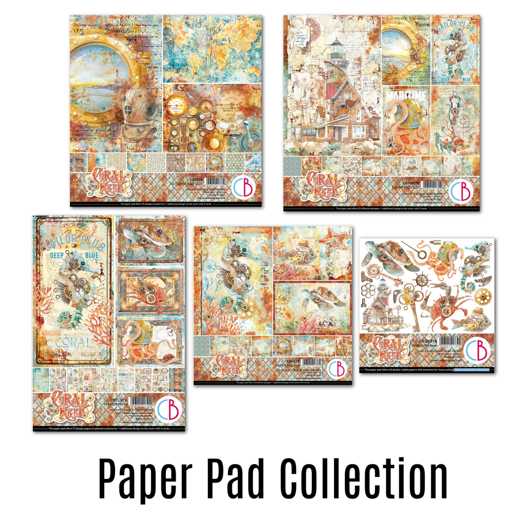 Ciao Bella Paper - Coral Reef Paper Pad Collection (includes 5 pads)