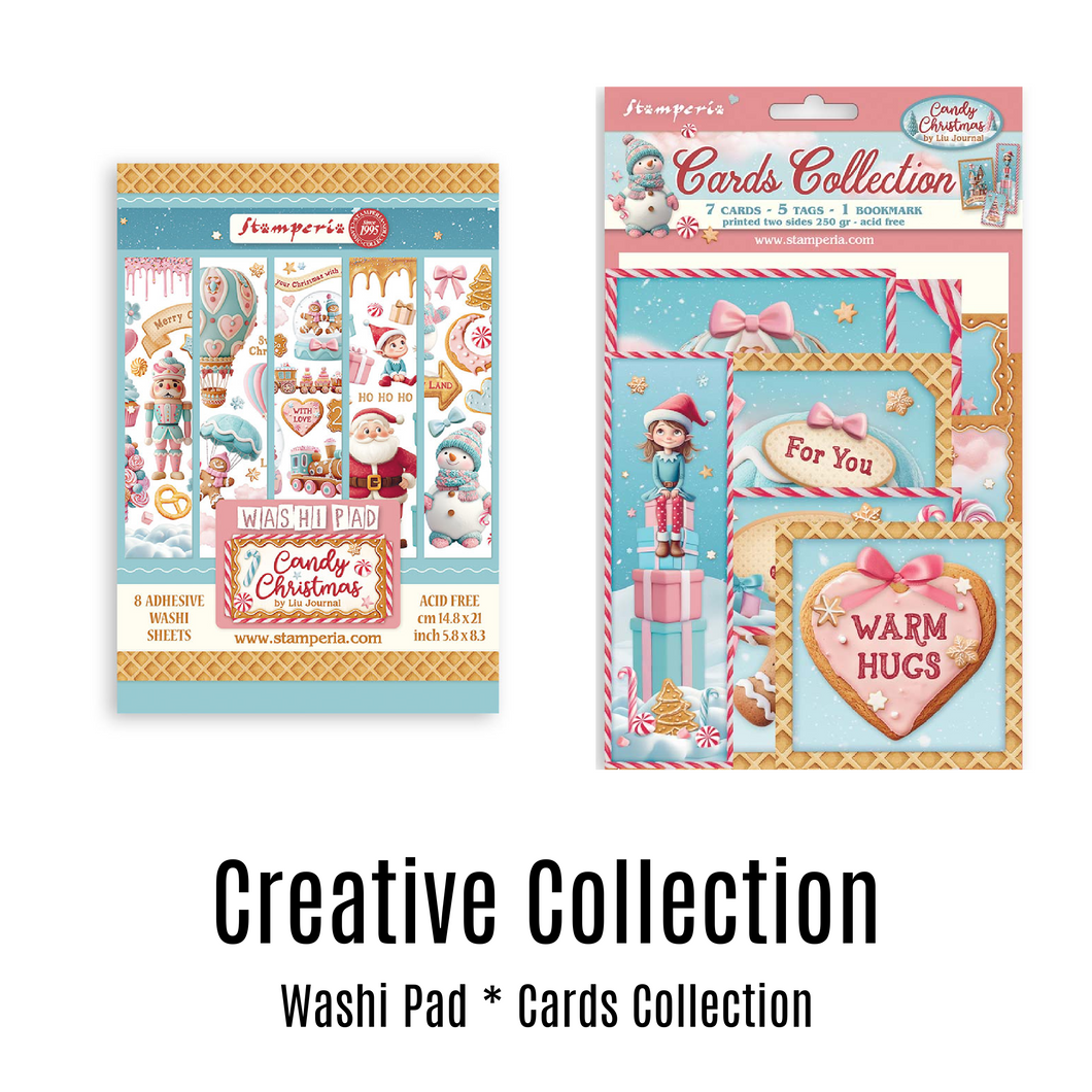 Stamperia - Candy Christmas Collection - Creative Collection (Washi Pad & Cards Collection) SAVE 15%