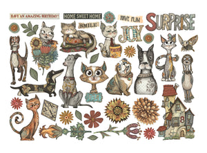 Stamperia - Furry Friends Collection - Ephemera with Adhesive Backs
