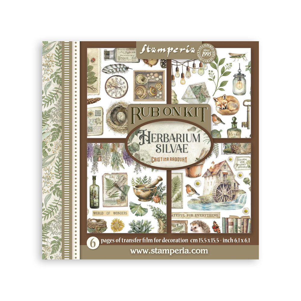 Stamperia - Herbarium Silvae Collection - Rub On Kit - Assortment - 10.16cm x 16.6cm