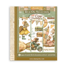 Stamperia Cozy Family Collection Large Rub On Selection – 20.5 x 23cm – 6 Pages