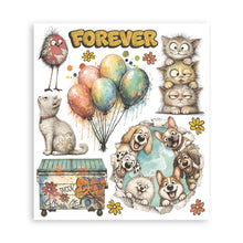 Stamperia Furry Friends 2 Large Rub-On Selection – 20.5 × 23cm – 6 Pages