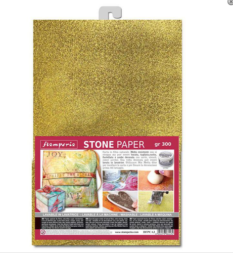 Stamperia Stone Paper A4 Gold - DFPCA4G